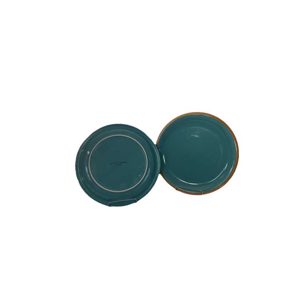 Set Of 2- Crown Corning Japan Sonora Aqua 10.75" Dinner Plates